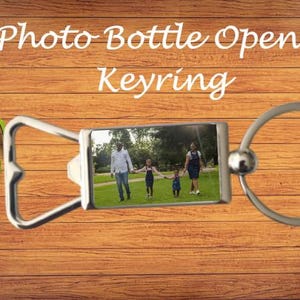 Personalised Metal bottle opener photo keyring fathers day present for him for her girlfriend boyfriend dad grandad personalized gift unique