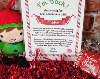 Personalised elf letter I'm Back goodbye Letter on the shelf fully Personalised with Names, elves, poem Christmas laminated naughty elf fun