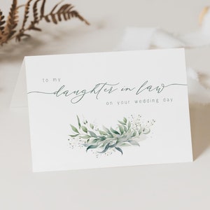 Para minha nora no dia do seu casamento, cartão para nora, download instantâneo, para impressão, horizontal, plano, dobrado 7x5, PP5
