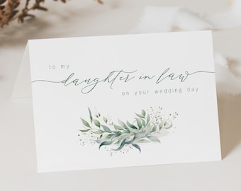 Tarjeta para mi nuera en su boda, descarga instantánea, imprimible, horizontal, plana, doblada, 18x13 cm, PP5