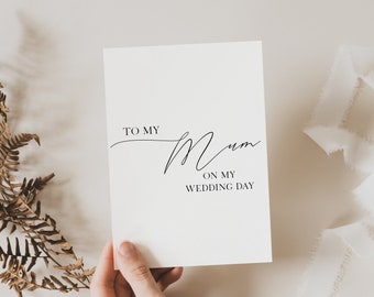 To My Mum Wedding Day Card, Mother Of The Bride, Mother Wedding Card, Parent Card, Instant Download, Printable, Vertical, Flat, Folded, 5x7