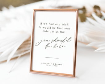 You Should Be Here Wedding Sign, In Loving Memory, Memory Table Sign, Reception Sign, Modern Minimalist, Canva Template INSTANT DOWNLOAD PP5
