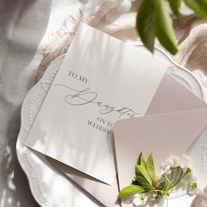 Para minha filha no cartão do dia do casamento, carta para, download instantâneo, para impressão, vertical, 5x7, PP5