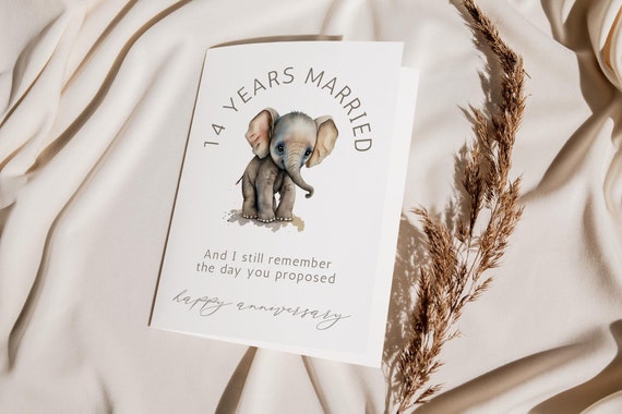 Biglietto D'auguri Per Il 14° Anniversario Di Matrimonio A Forma - Foto 6