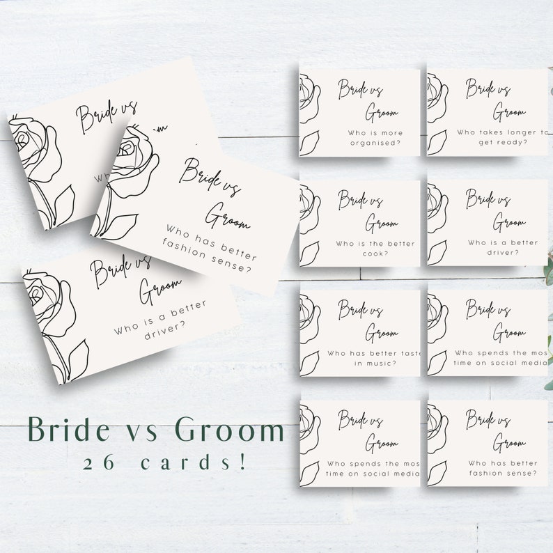 Wedding Ice Breaker Cards Bundle Conversation Starter Etsy