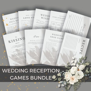 Games To Play At Wedding Reception, Printable, Canva Template, INSTANT DOWNLOAD, Game Bundle, Wedding Table, Guest Games WP1