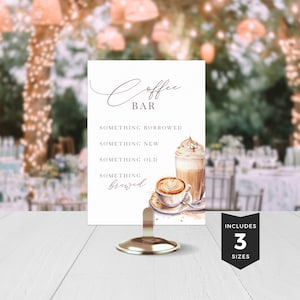 Coffee Bar At Wedding Reception, Printable, Reception Sign Template, Editable, Modern Minimalist, INSTANT DOWNLOAD PP259