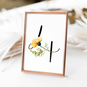 Wildflower Wedding Table Number Template, Floral, Printable, Reception Sign Template, Editable, Modern Minimalist, INSTANT DOWNLOAD PP502