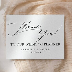 Thank You Note To Wedding Planner, Thank You Card, Modern Minimalist, Instant Download, Canva Template, From Us, PP5