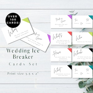 Lot de cartes brise-glace mariage, TÉLÉCHARGEMENT IMMÉDIAT, lot de jeux économique, lot de jeux à prix réduit, jeux pour table de mariage, jeu d'invités de mariage