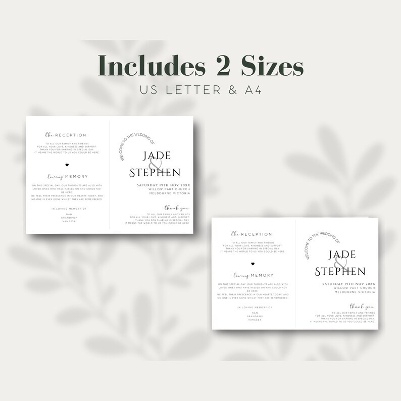 Catholic Wedding Program Template Canva Ceremony Booklet Minimalist