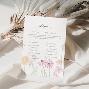 Wedding I Spy Game, Wildflowers, Ice Breaker, INSTANT DOWNLOAD, Reception Guest Game, Bridal Shower, Printable