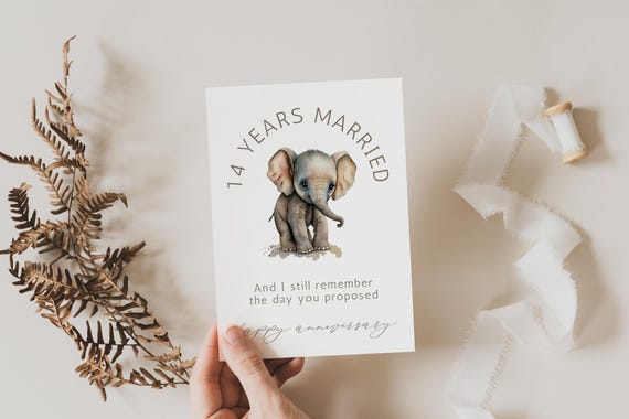 Biglietto D'auguri Per Il 14° Anniversario Di Matrimonio A Forma - Foto 9