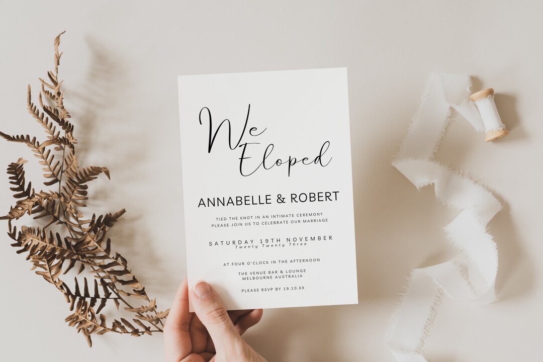 Reception After Eloping Invitations, Wedding Announcement Reception