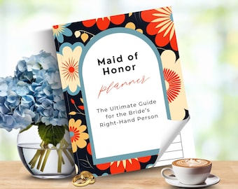 Maid Of Honor Planner Download, Floral Wedding Checklist, To Do List, Bachelorette Printable, Bridal Shower, For Binder, Instant Download