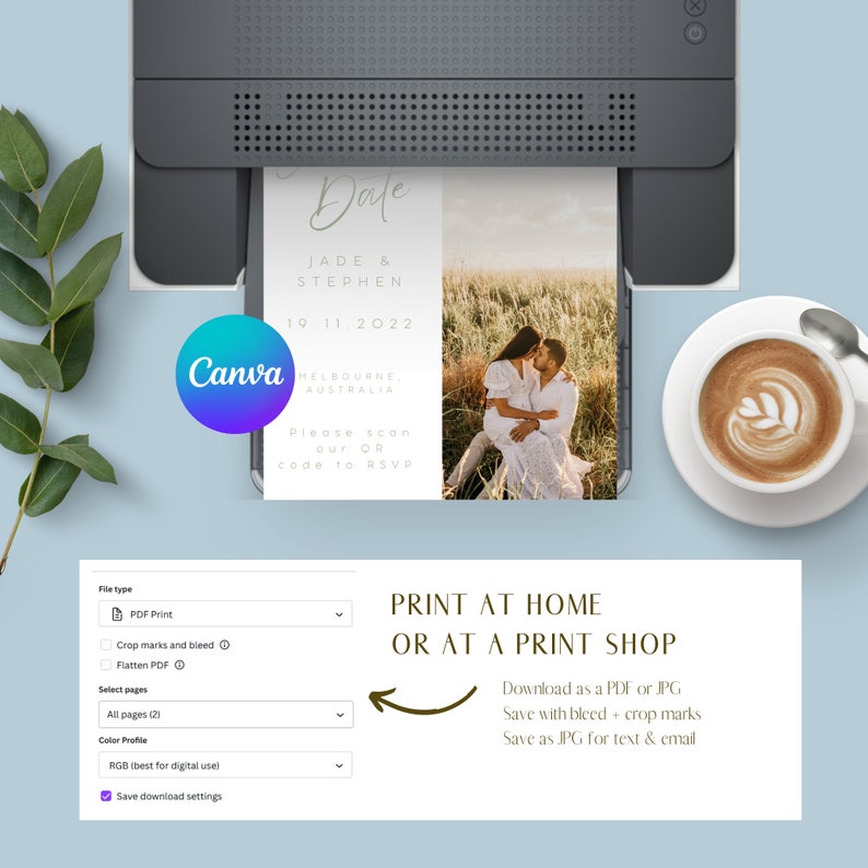 Printable Save the Date With QR Code Boho Modern Save the Etsy UK