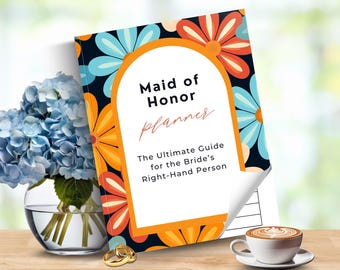 Maid Of Honor Planner Download, Floral Wedding Checklist, To Do List, Bachelorette Printable, Bridal Shower, For Binder, Instant Download