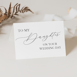 A mi hija en su tarjeta del día de la boda, carta a, descarga instantánea, imprimible, horizontal, 7x5, PP5