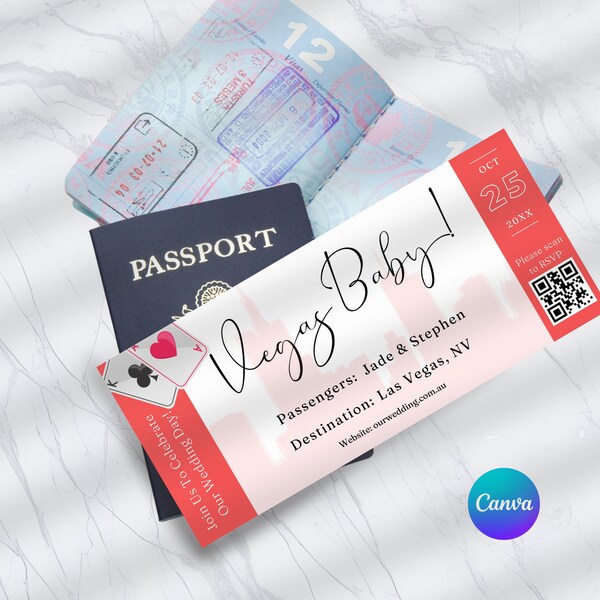 Las Vegas Wedding Invitations Etsy