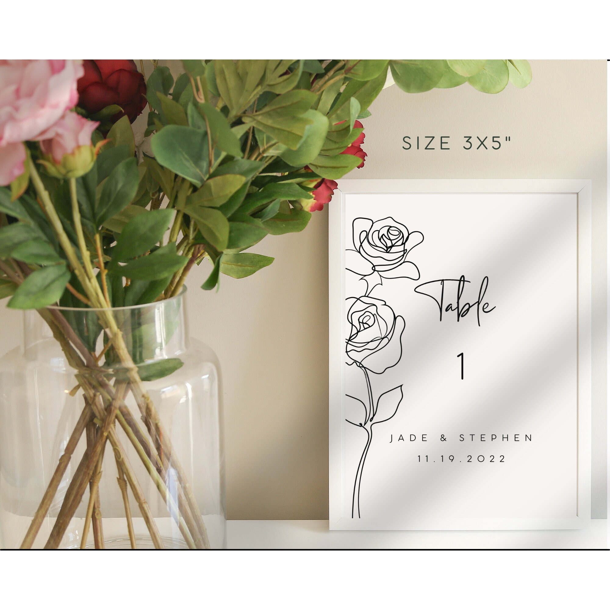 Printable Table Numbers Canva Template Boho 3x5 Minimal - Etsy