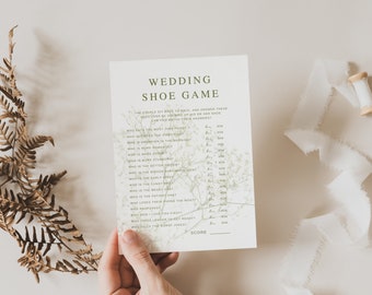 Wedding Shoe Game, Blossom, 5x7, INSTANT DOWNLOAD Reception Guest Game, He said she said, Bridal Shower, Fun Wedding Games