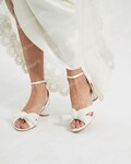 White Wedding Shoes, Handmade Wedding Sandals,Ivory Bridal Block Heels, Boho Bow Knot Summer Shoes, Bridesmaid Shoes, Bridal Shower gifts product logo