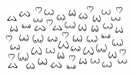 Boobs Svg, Hand Drawn Boobies Svg. Tits Svg. Vector Cut file for Cricut,  Silhouette, Sticker, Decal, Vinyl, Stencil, Pdf Png Dxf Eps.