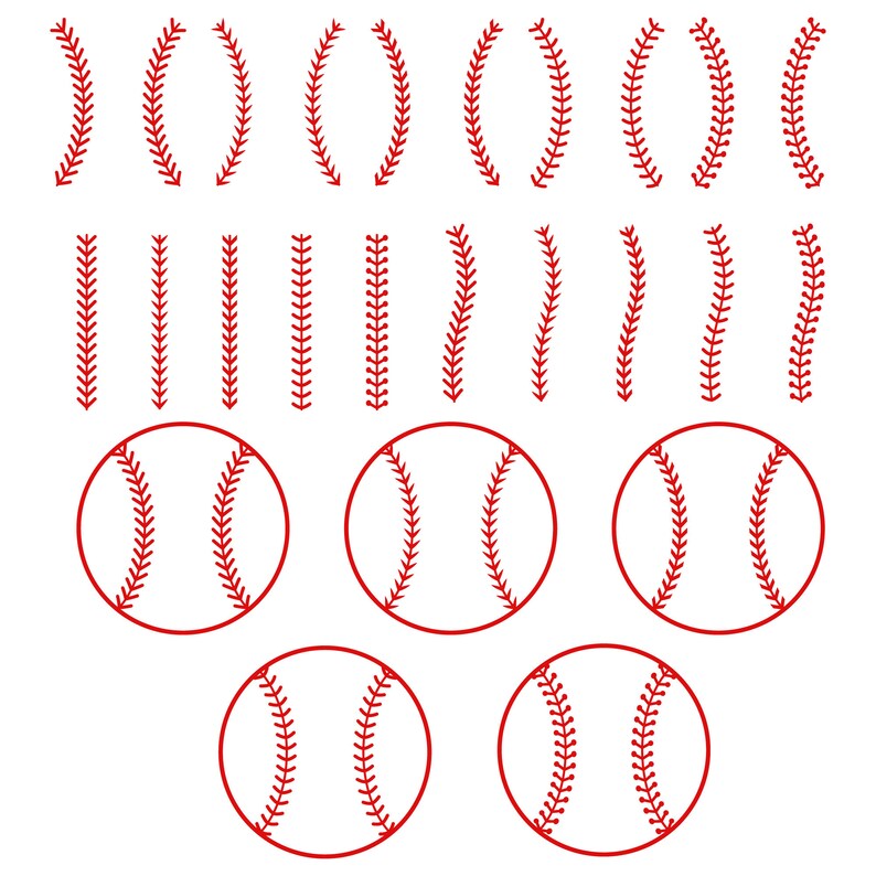 Baseball Stitches SVG PNG. Baseball Svg Bundle. Softball. Etsy