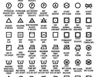 Laundry Guide Svg, PDF, PNG, JPG. Cloth Care Symbols. Washing Instruction. Laundry Icons. Digital download