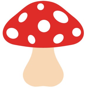 Mushroom SVG, PNG, JPG. Red Mushroom. Digital download