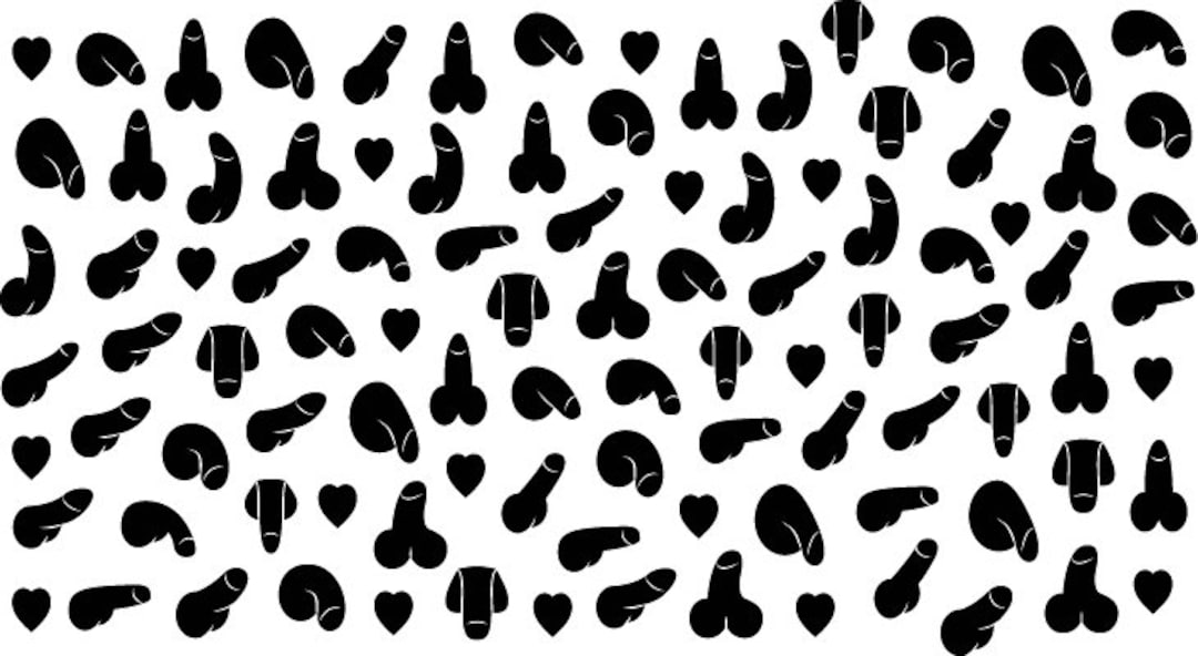Penis Pattern SVG, PNG Files. Flat Style Penis Pattern. Digital ...