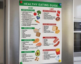 Healthy Eating Guide. Healthy Food Chart. SVG, PDF files. Digital Download