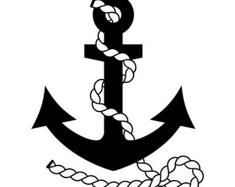 Nautical Anchor with Rope. Anchor Design. Digital download.