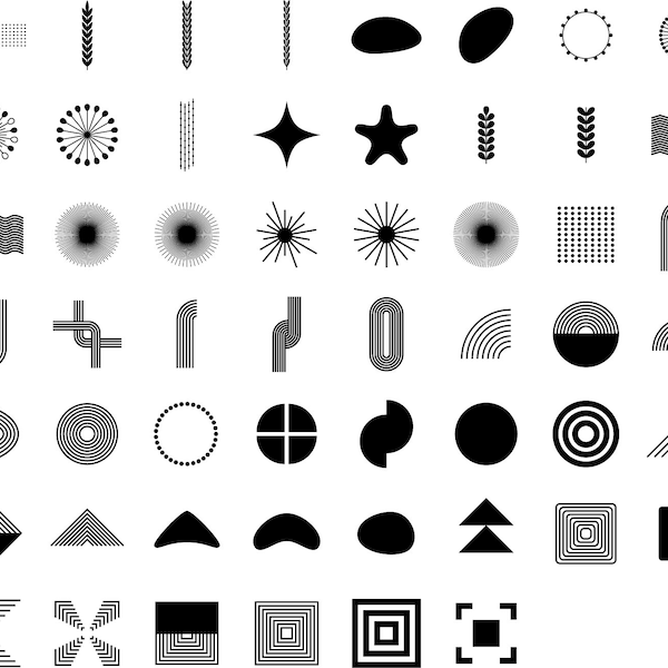 Geometric Shapes Bundle SVG, PNG, JPG files. Digital download