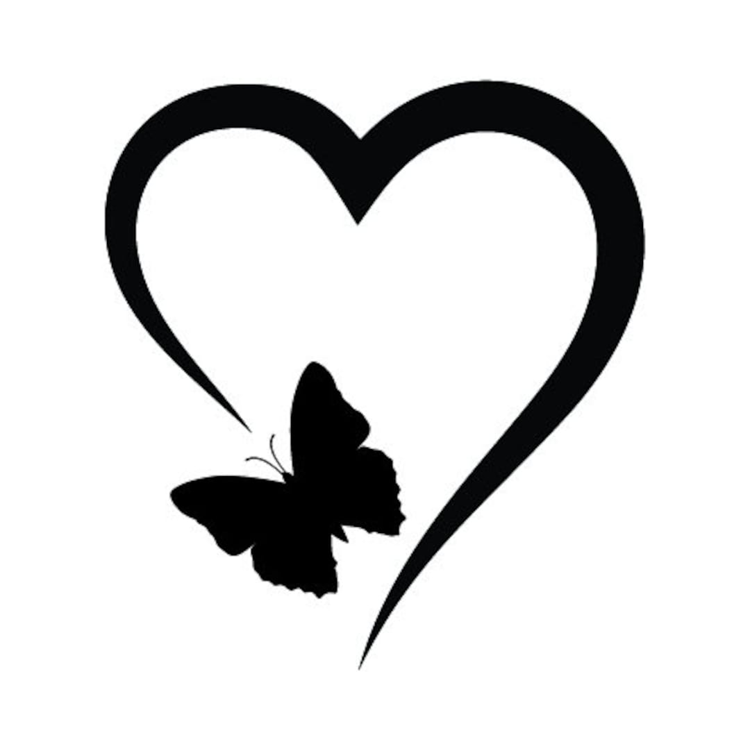 Schmetterling mit Herz SVG, PNG, JPG Dateien. Digitaler Download Etsy