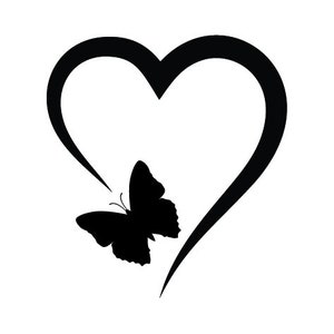 Borboleta com Coração Arquivos SVG, PNG, JPG. Download Digital
