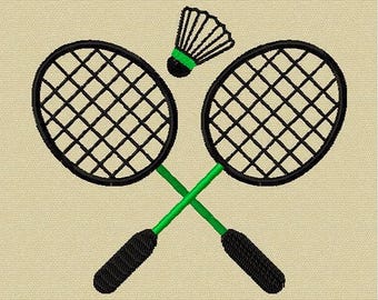 Badminton Machine Embroidery Design. Digital download. 5 Sizes