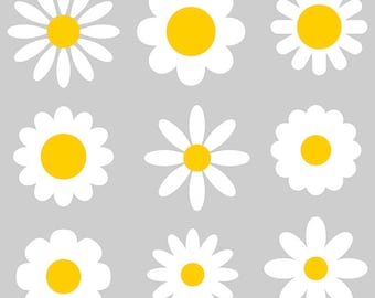Daisy Flowers collection. SVG, PNG files. Daisy Clipart. Spring Daisy Flowers. Digital download.