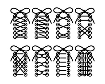 Shoelaces Svg set. Shoelaces Clip Art SVG. Trainers Laces Svg. Stitches Svg.Digital download.