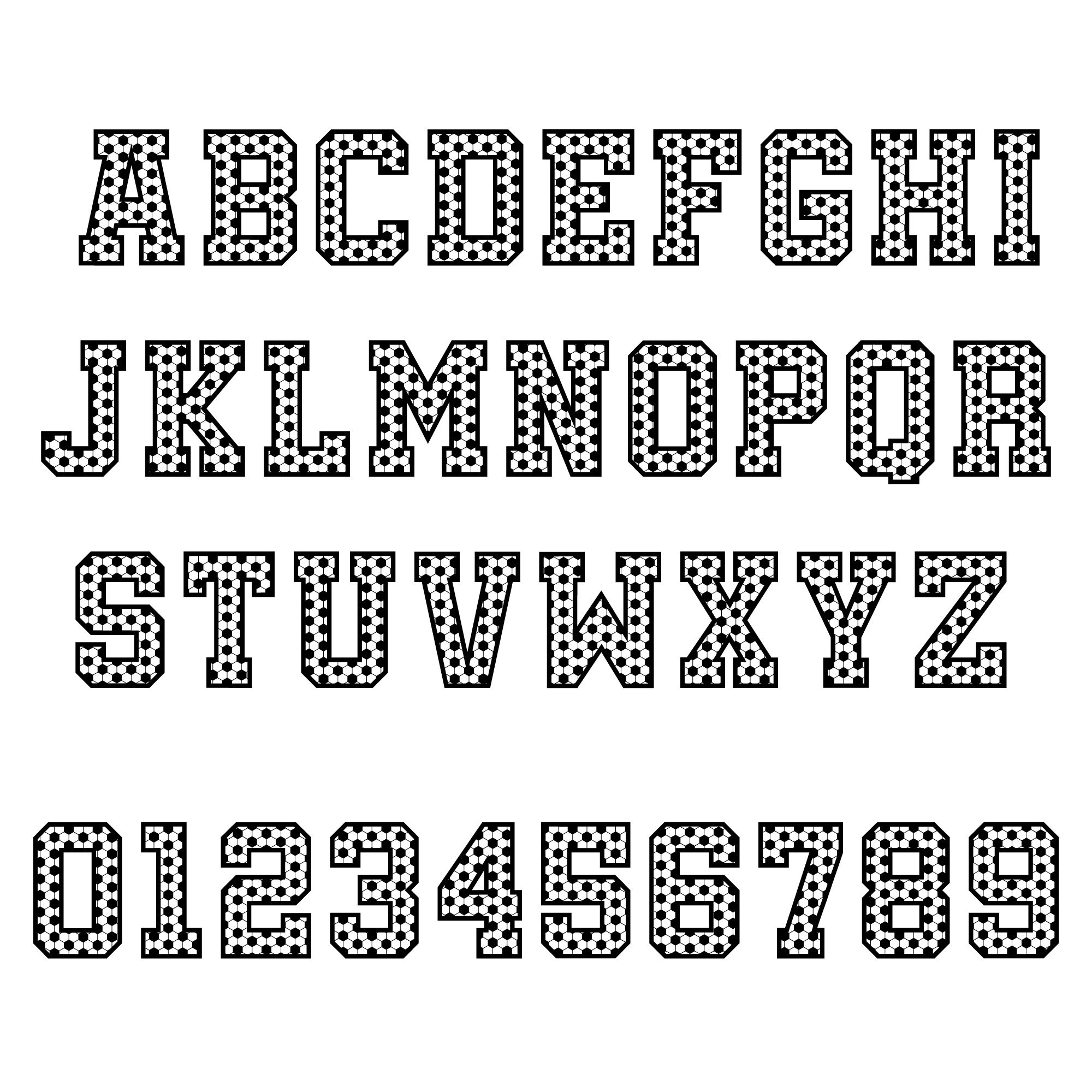 Buy Soccer Ball Alphabet and Numbers SVG PNG. ABC Set. Digital Online