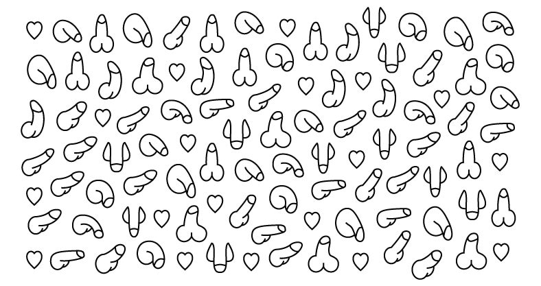 Penis Pattern SVG, PNG files. Line style penis pattern. Digital Download.