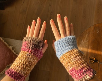 Handmade crochet handwarmers