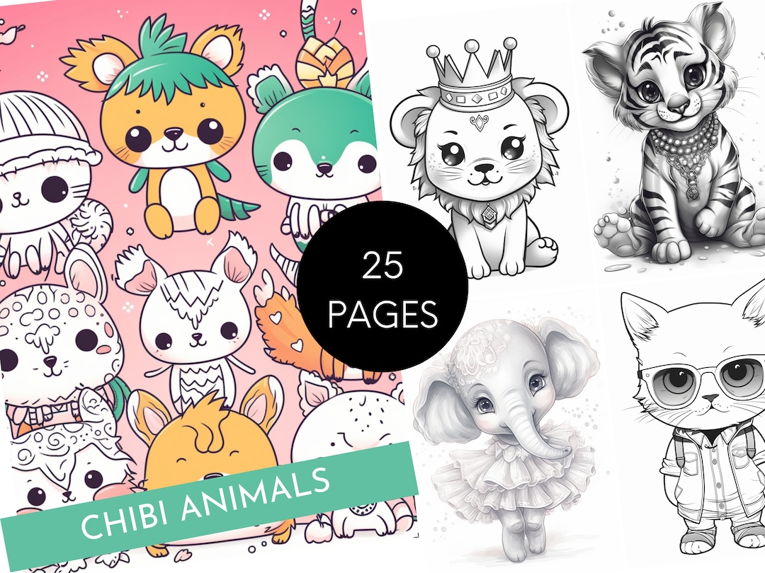 10 Adorable Chibi Animal Coloring Pages for Relaxation and Creativity