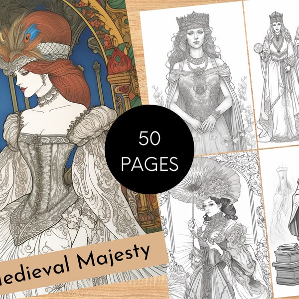 Medieval Adult Coloring Book - Etsy