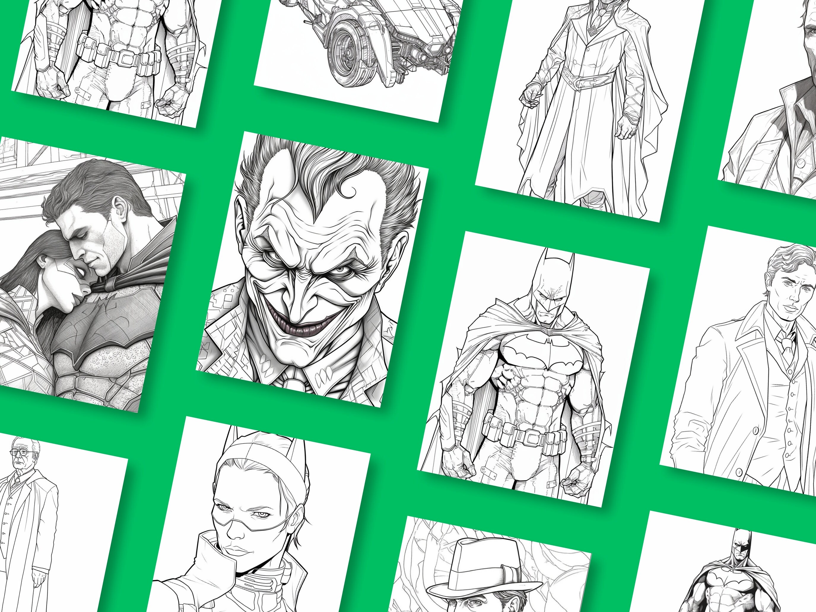Superhero Adult Coloring Pages 15 Gotham's Hero Coloring - Etsy