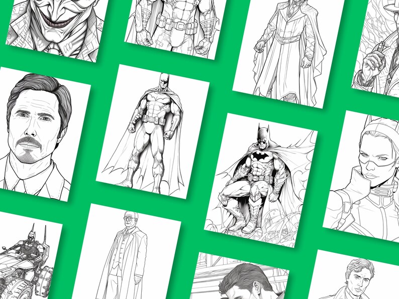 Superhero Adult Coloring Pages 15 Gotham's Hero Coloring Etsy