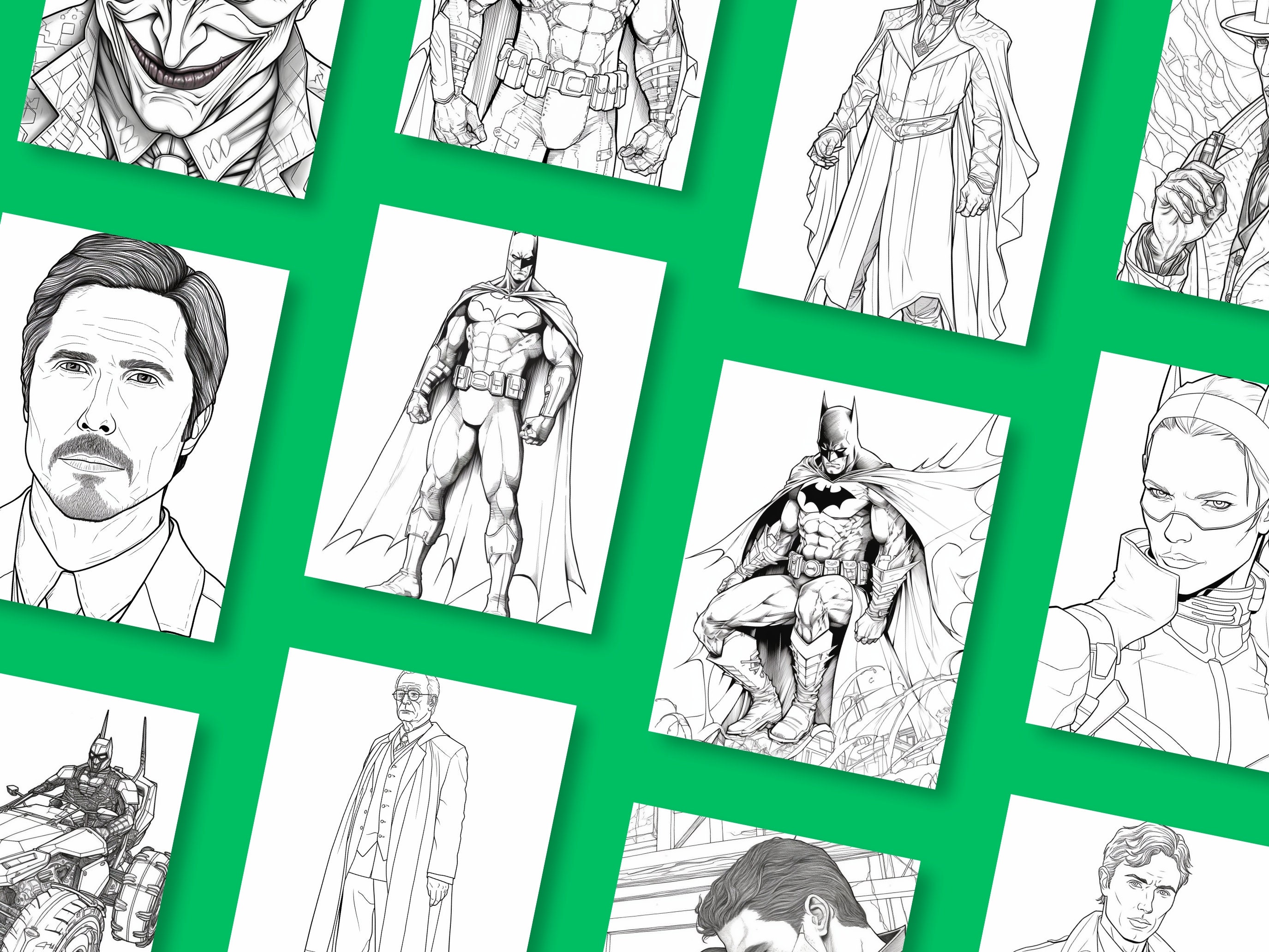 Superhero Adult Coloring Pages 15 Gotham's Hero Coloring - Etsy