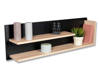 Étagère murale STEMA Seyfried Louie - 1100x340x190 planche murale, étagère flottante, étagère suspendue, étagère de cuisine en bois de différentes couleurs