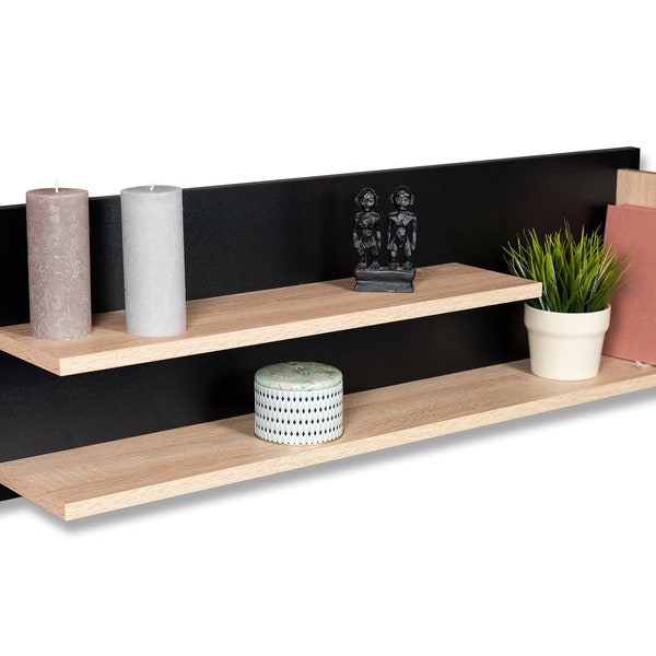 STEMA Seyfried wall shelf Louie - 1100x340x190 wall board, floating shelf, hanging shelf, wooden kitchen shelf in different colors