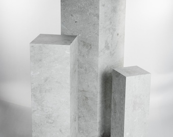 STEMA Seyfried Weatherproof Outdoor Column – Modern Decorative Column/ Flower Stand for Outdoors/ Flower Column for Front Door & Patio | Concrete in 3 Sizes